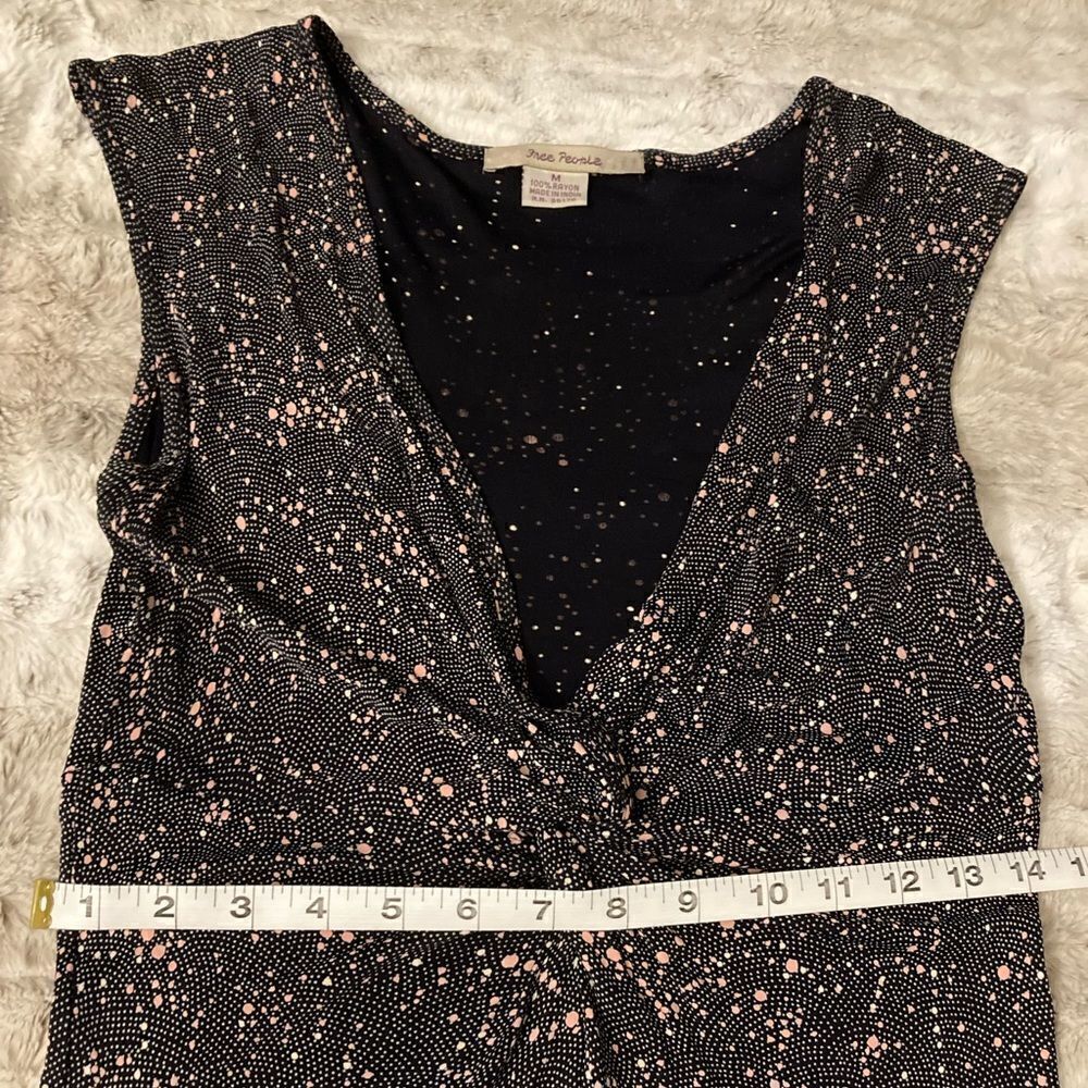 : : VINTAGE FREE PEOPLE Low Cut Polka Dot Cap Sleeve / Sleeveless Dress : : - Picture 4 of 16